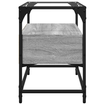 Tv-bänk med glasskiva grå sonoma 60x35x51 cm konstruerat trä