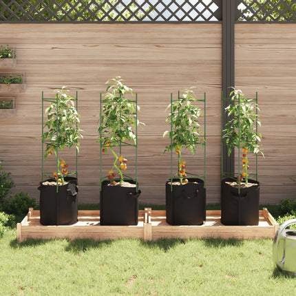 Tomatburar med växtpåsar 4 st 116 cm stål och PP