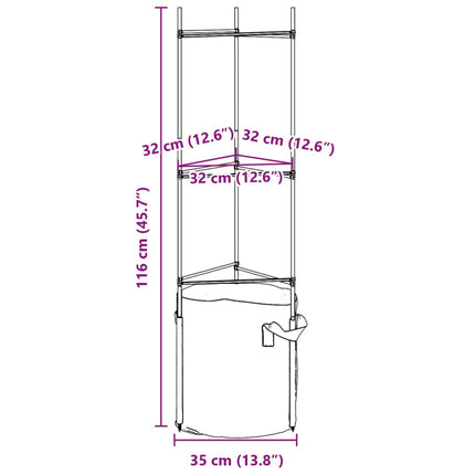 Tomatburar med växtpåsar 4 st 116 cm stål och PP