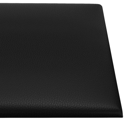 Väggsänggavel 12 pcs Svart 90 x 30 cm tyg
