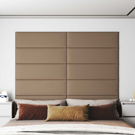Väggsänggavel 12 pcs Cappuccino 90 x 30 cm tyg
