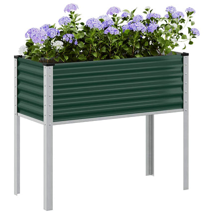 Trädgårdskruka grön 100x45x90 cm stål