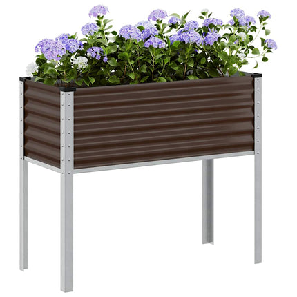 Trädgårdskruka brun 100x45x90 cm stål