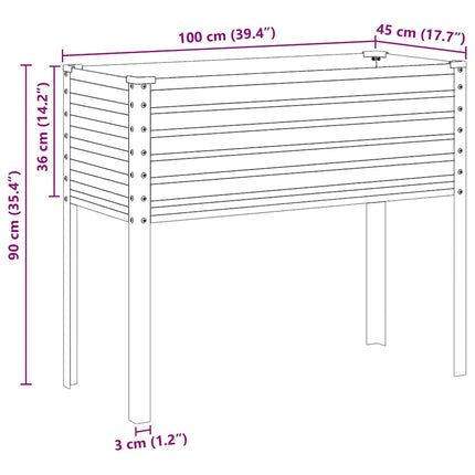 Trädgårdskruka antracit 100x45x90 cm stål