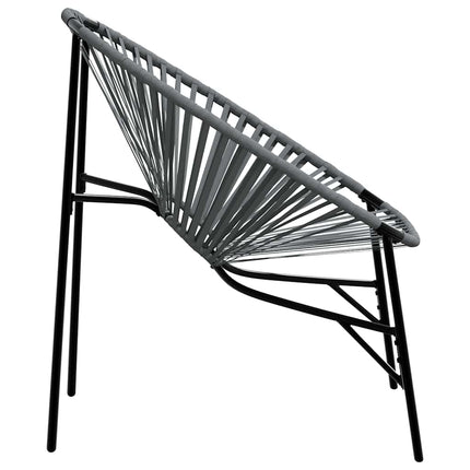 Trädgårdsstolsset 3 delar svart och ljusgrå konstrotting