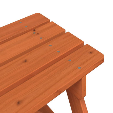 Picknickbord med parasoll för 4 barn massivt granträ