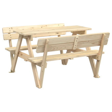 Picknickbord med parasoll för 4 barn massivt granträ