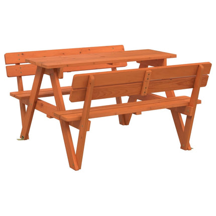 Picknickbord med parasoll för 4 barn massivt granträ