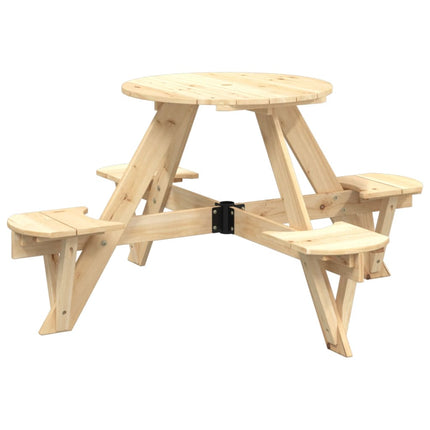 Picknickbord med parasoll för 4 barn massivt granträ