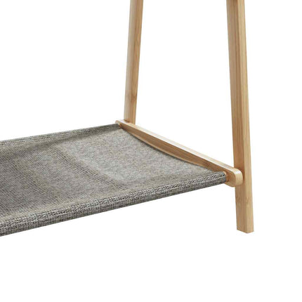 Klädställ med hyllor 106x34x102 cm bambu