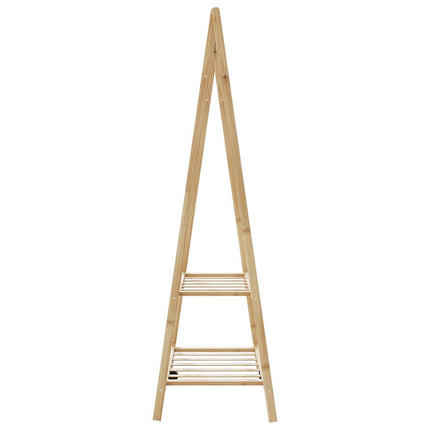 Klädställ med hyllor 96x45,5x150,5 cm bambu