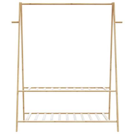 Klädställ med hyllor 132x45,5x150,5 cm bambu
