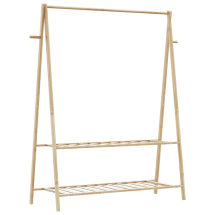 Klädställ med hyllor 132x45,5x150,5 cm bambu