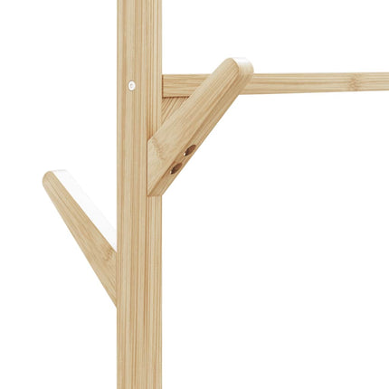 Klädställ med hyllor och hjul 100x38x175,5 cm bambu