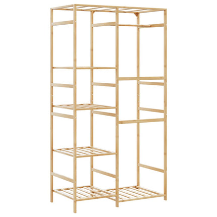 Klädställ med hyllor 100x50x184,5 cm bambu