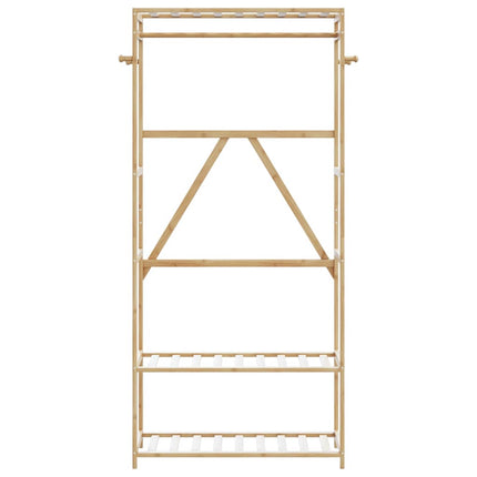Klädställ med hyllor 80x40x175 cm bambu