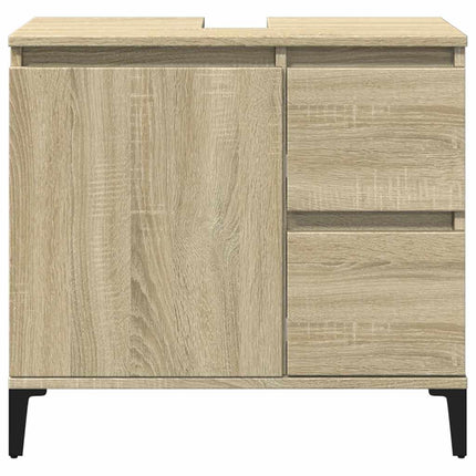Badrumsskåp sonoma-ek 65x33x60 cm konstruerat trä