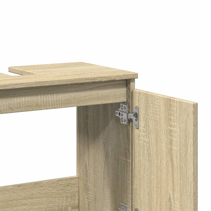 Tvättställsskåp sonoma-ek 58x33x60 cm konstruerat trä