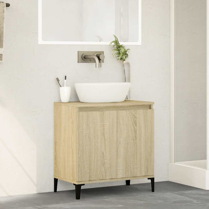 Tvättställsskåp sonoma-ek 58x33x60 cm konstruerat trä
