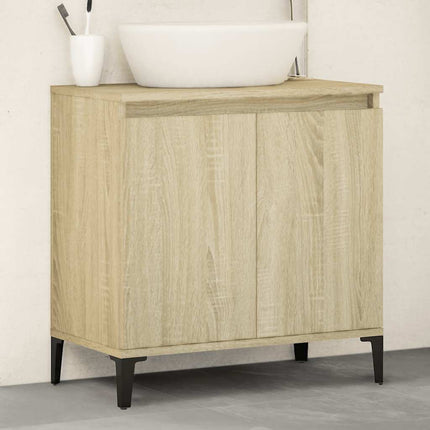 Tvättställsskåp sonoma-ek 58x33x60 cm konstruerat trä