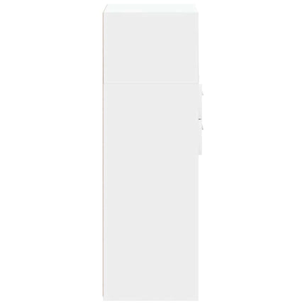 Högskåp vit 30x42,5x124 cm konstruerat trä