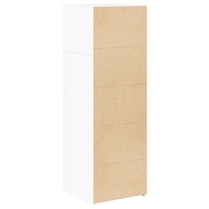 Högskåp vit 40x42,5x124 cm konstruerat trä