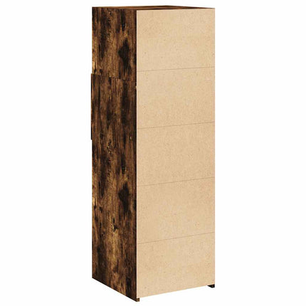 Högskåp rökfärgad ek 40x42,5x124 cm konstruerat trä