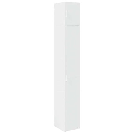 Förvaringsskåp smalt vit 30x42,5x225 cm konstruerat trä