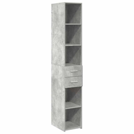 Förvaringsskåp smalt betonggrå 30x42,5x225 cm konstruerat trä
