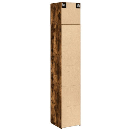 Förvaringsskåp smalt rökfärgad ek 40x42,5x225 konstruerat trä