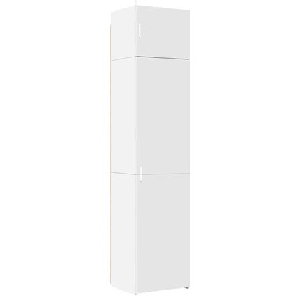 Förvaringsskåp smalt vit 50x42,5x225 cm konstruerat trä