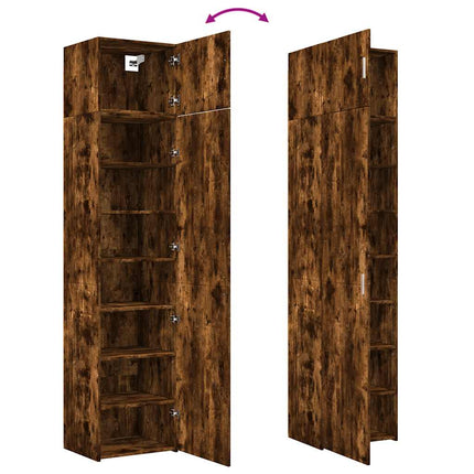 Förvaringsskåp smalt rökfärgad ek 50x42,5x225cm konstruerat trä