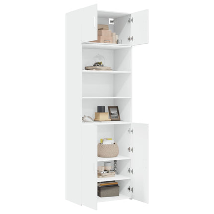 Förvaringsskåp vit 70x42,5x225 cm konstruerat trä