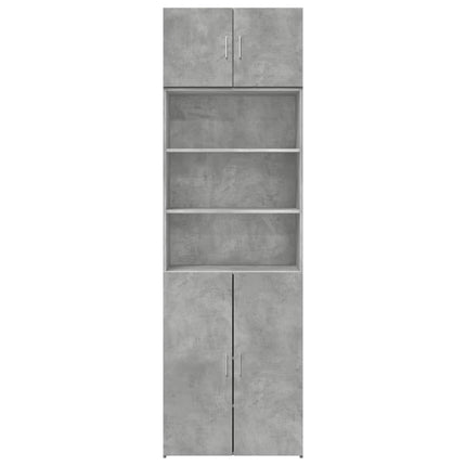 Förvaringsskåp betonggrå 70x42,5x225 cm konstruerat trä