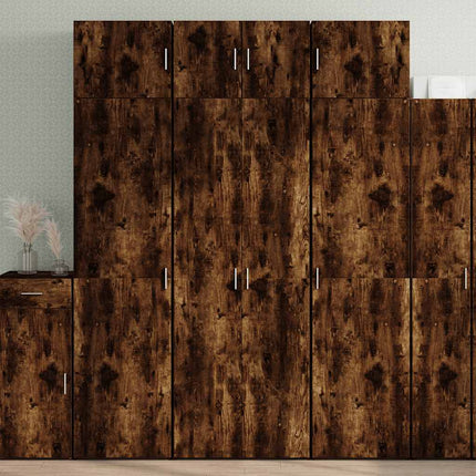 Förvaringsskåp rökfärgad ek 70x42,5x225 cm konstruerat trä