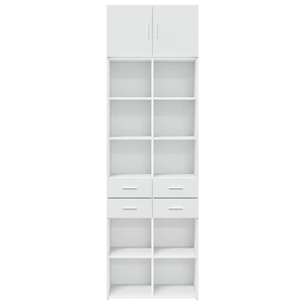 Förvaringsskåp vit 70x42,5x225 cm konstruerat trä