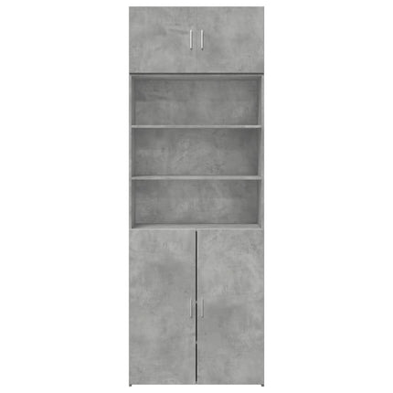 Förvaringsskåp betonggrå 80x42,5x225 cm konstruerat trä