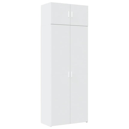 Förvaringsskåp vit 80x42,5x225 cm konstruerat trä