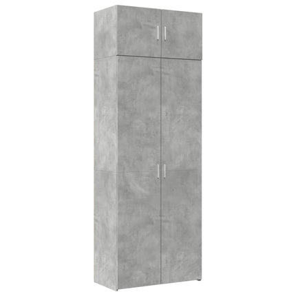 Förvaringsskåp betonggrå 80x42,5x225 cm konstruerat trä