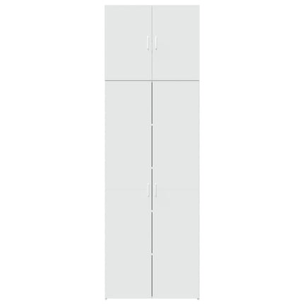 Högskåp vit 80x42,5x249 cm konstruerat trä