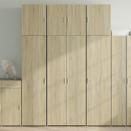 Högskåp sonoma-ek 80x42,5x249 cm konstruerat trä