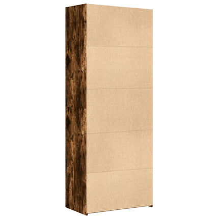 Högskåp rökfärgad ek 70x42,5x185 cm konstruerat trä