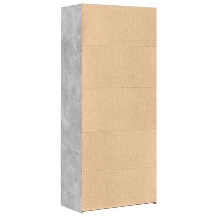 Högskåp betonggrå 80x42,5x185 cm konstruerat trä