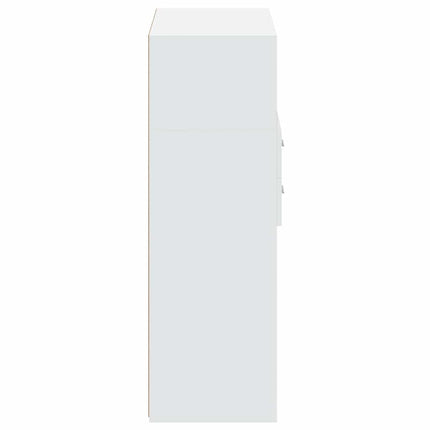 Högskåp vit 80x42,5x124 cm konstruerat trä
