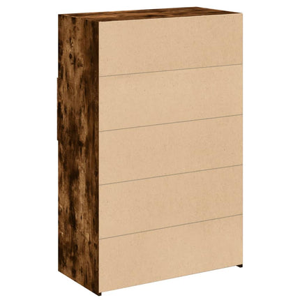 Högskåp rökfärgad ek 80x42,5x124 cm konstruerat trä