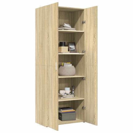 Högskåp sonoma-ek 70x42,5x185 cm konstruerat trä