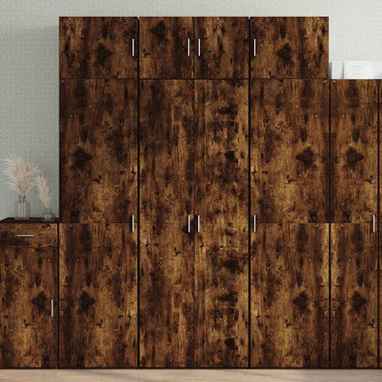 Högskåp rökfärgad ek 70x42,5x185 cm konstruerat trä
