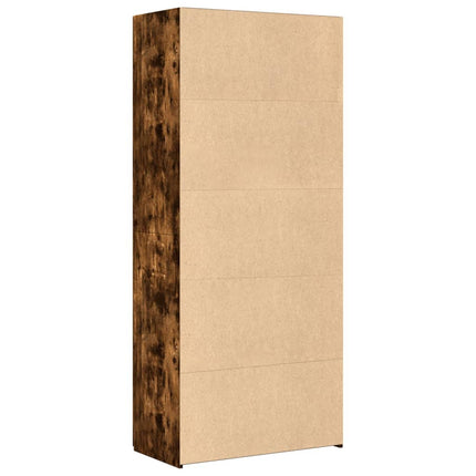 Högskåp rökfärgad ek 80x42,5x185 cm konstruerat trä