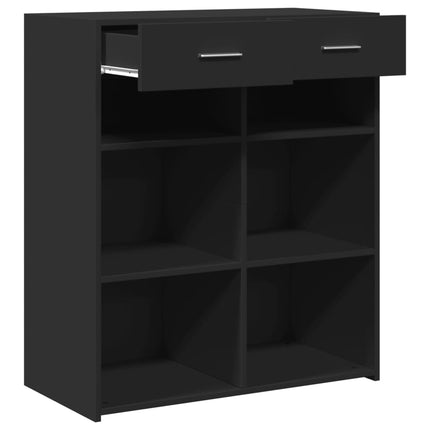 Skänk svart 80x42,5x93 cm konstruerat trä