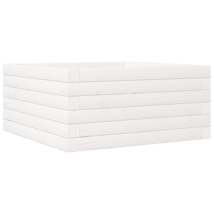 Odlingslåda 50x50x23 cm vit massiv furu